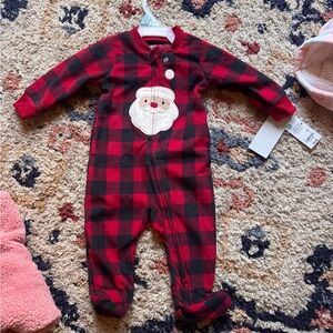 Plaid Santa Kids One Piece